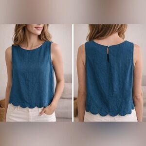 Blue Sleeveless Top